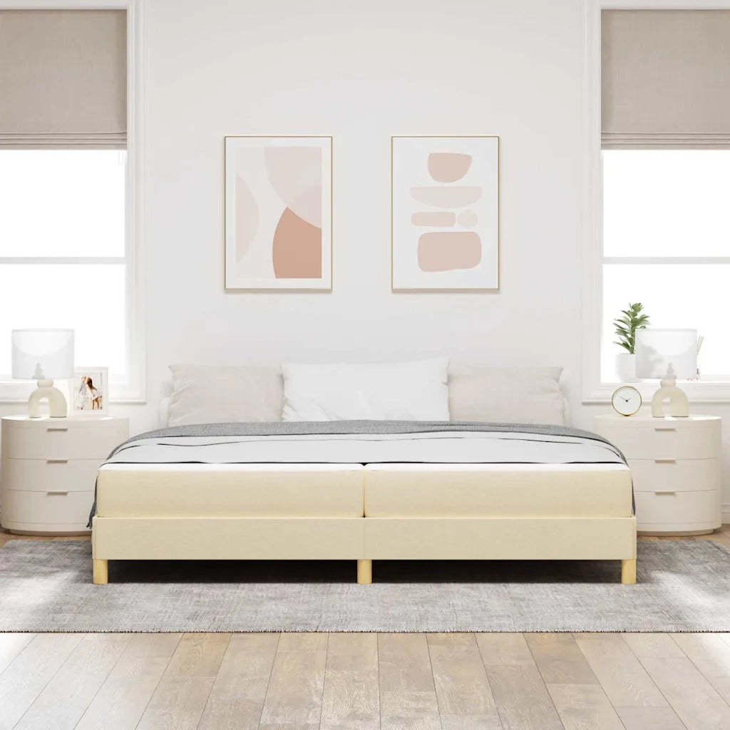 vidaXL Letto a molle Crema e Marrone 200 x 200 cm