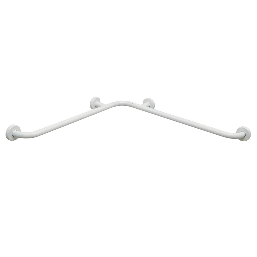 Maniglione di sicurezza ad angolo in acciaio 75x75 cm bianco
