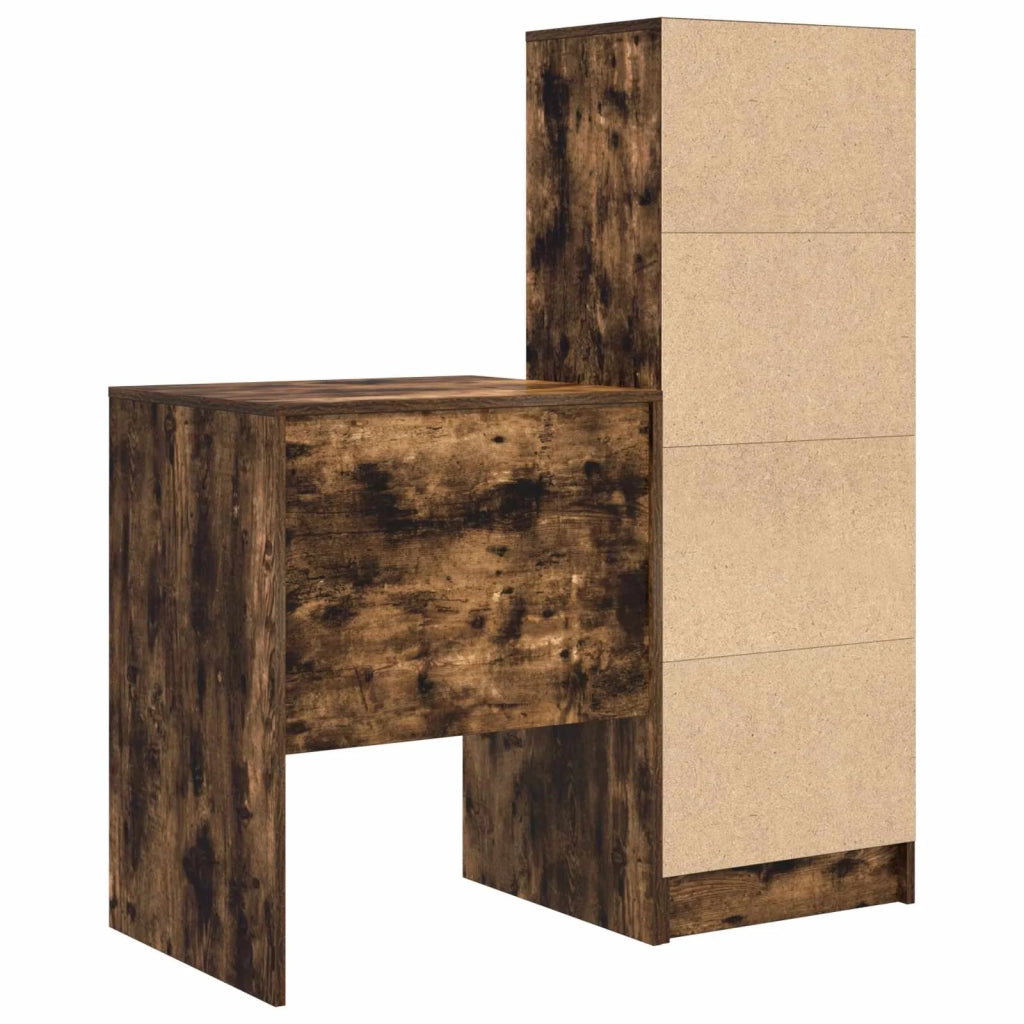 Scrivania con cassetto con lo scaffale 2 pcs Rovere fumé 3337341