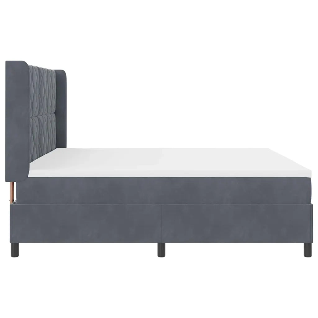 Letto a molle con materasso Grigio scuro 200 x 200 cm Velluto 3342081