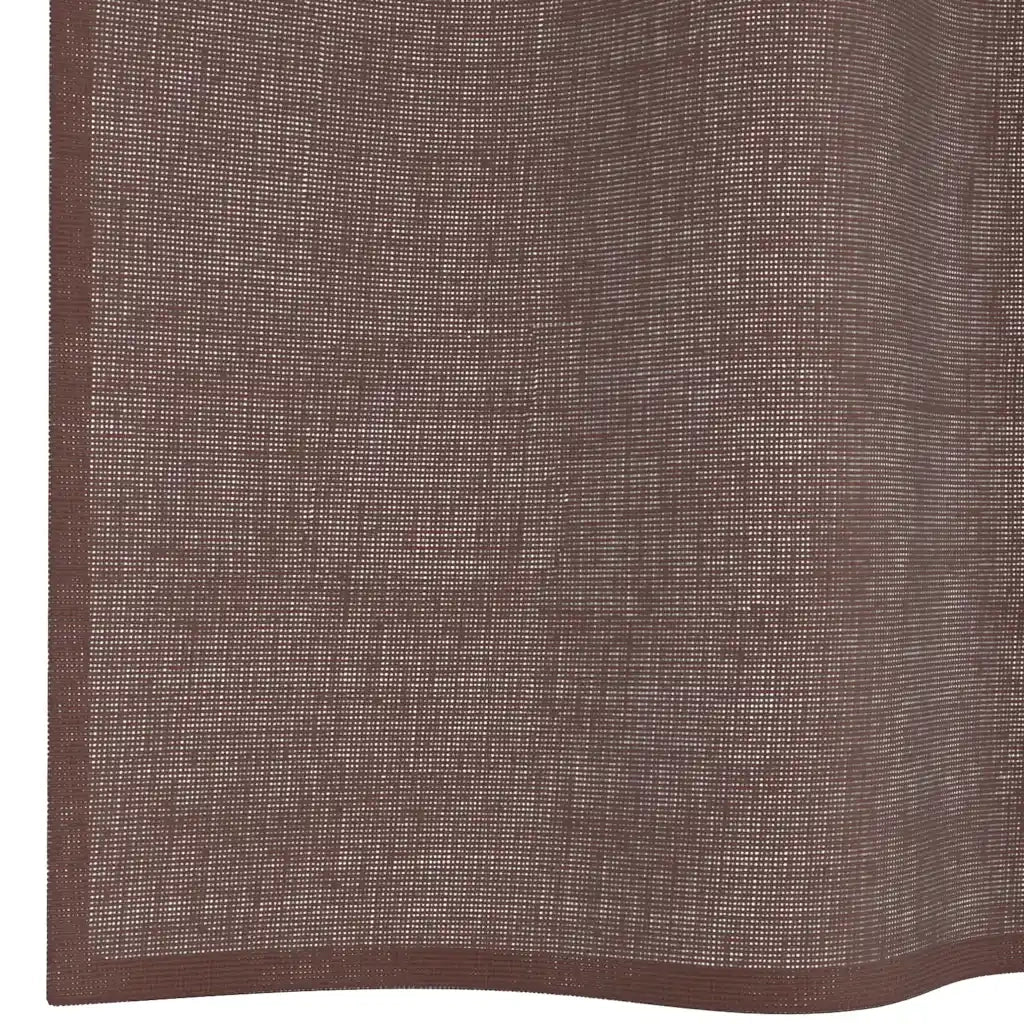 Tende in Voile con Occhielli 2 pz Marrone 140x140 cm