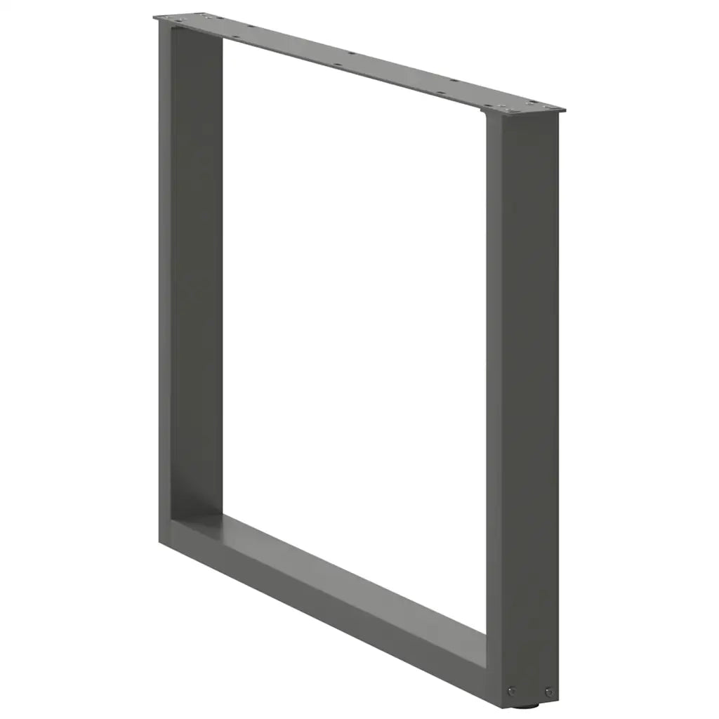 Gambe per tavolo da pranzo a forma di U 3 pz Antracite 100x(72-73) cm Acciaio