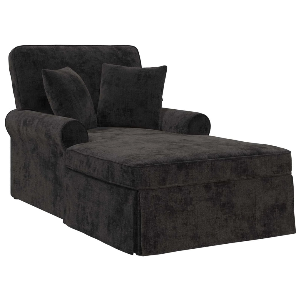 Chaise Longe con Gonna con cuscino Nero 157 x 91 x 91 cm ARES 42022959