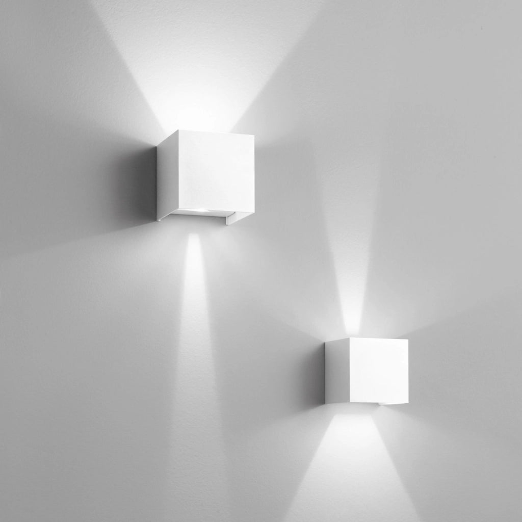 APPLIQUE BIEMISSIONE LED ALFA BIANCA 10W 1200LM CCT 3000K / 4000K IP54 10X10X10CM