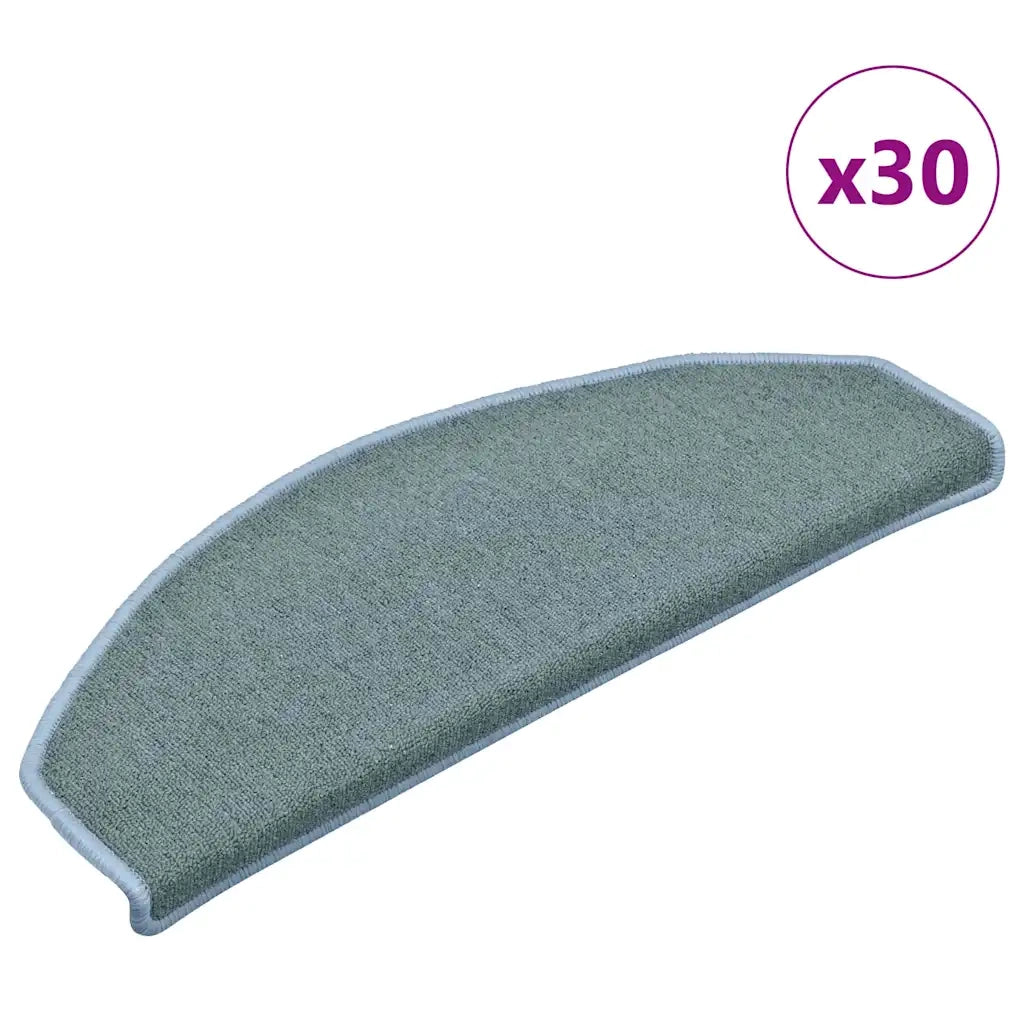 Tappetini per scale 30 pz 65x24x4 cm Blu mare Semicircolari Grandi