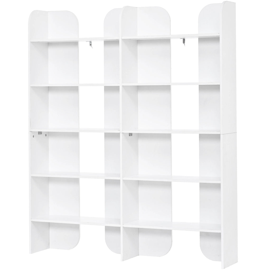 Libreria aperta a 5 ripiani 160x135x25 cm in pannello truciolare bianco