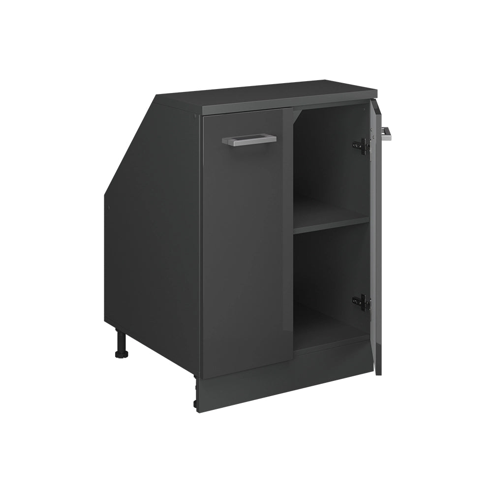Mobile sottotetto Rion Antracite lucido/Antracite 60 x 83.8 cm con 2 porte, carcassa 60 cm profondità Vicco