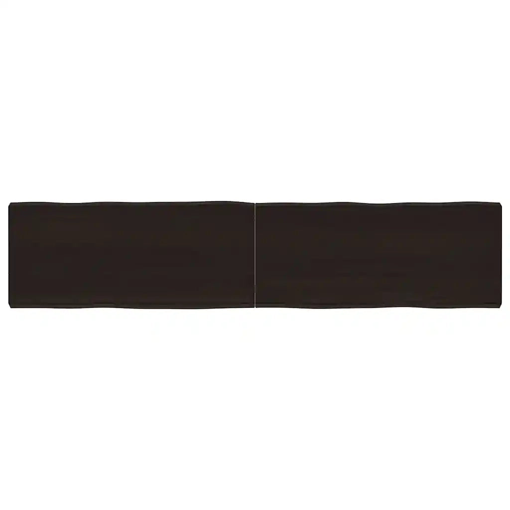 Piano Tavolo Marrone Scuro 180x40x(2-6)cm Rovere Non Trattato