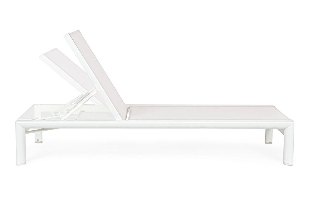 Lettino Prendisole da Esterno 74x200x98-32h cm Schienale a 4 Posizioni in Alluminio e Textilene Skipper Vapor