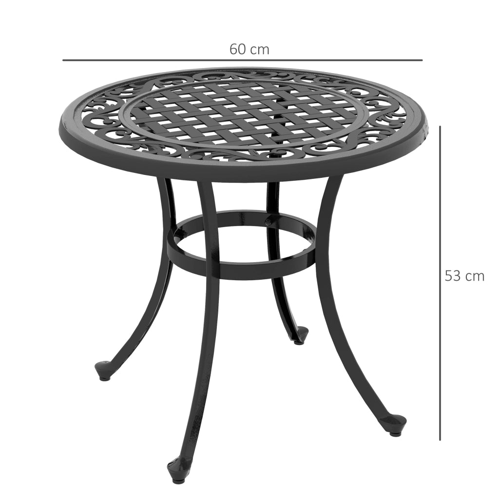 Tavolo da giardino ¨C zephmum ¨C Vintage, 60x60x53 cm, Nero