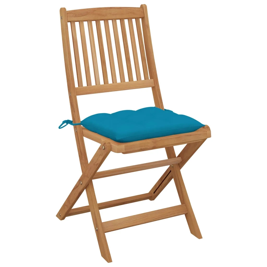 Sedie da Giardino Pieghevoli 8 pz con Cuscini Massello Acacia cod mxl 26514