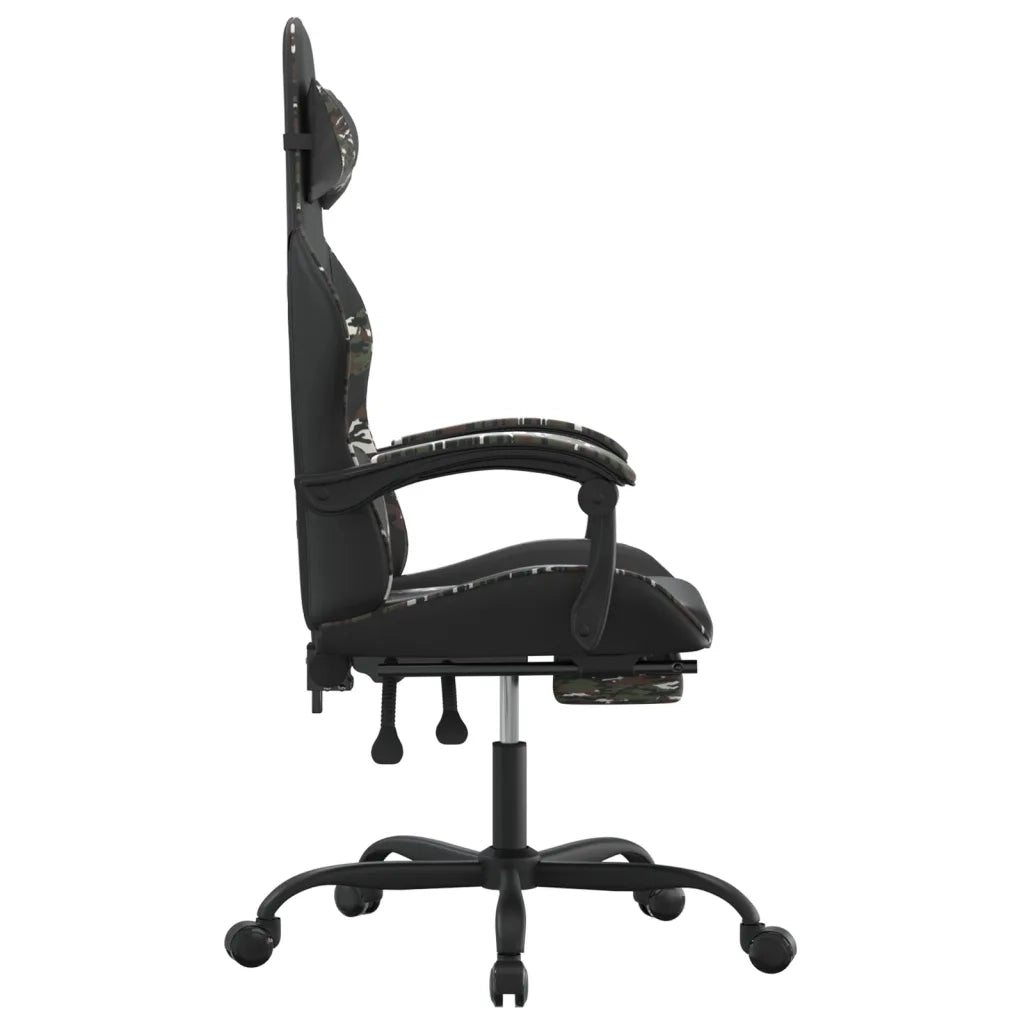 Sedia da Gaming con Poggiapiedi Nero e Mimetico in Similpelle cod mxl 76131