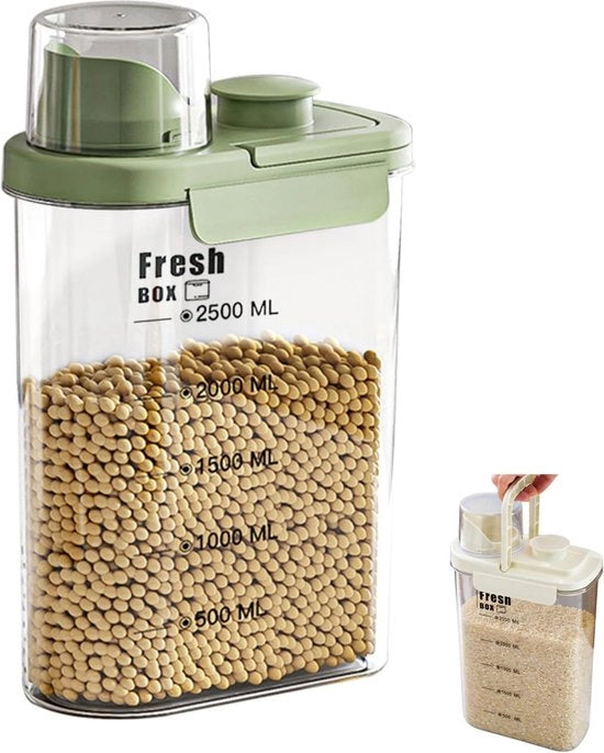 Contenitore di conservazione cibo secco per cani, 2800 ml, chiusura a doppia imbottitura e impermeabile con maniglia