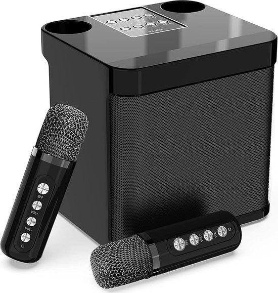 Kit di karaoke - 2 Microfoni a raggio libero - Altoparlante di karaoke portatile - Bluetooth - Kit di microfono per karaoke
