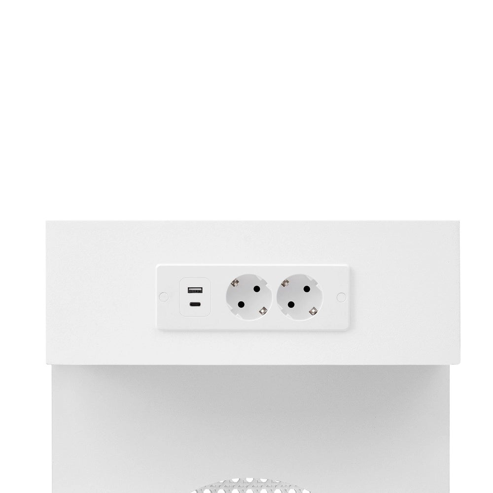 Consolle Ingresso con Cassetti e Presa Elettrica ¨C MINIMAL ¨C Bianco, Slim, Salvaspazio