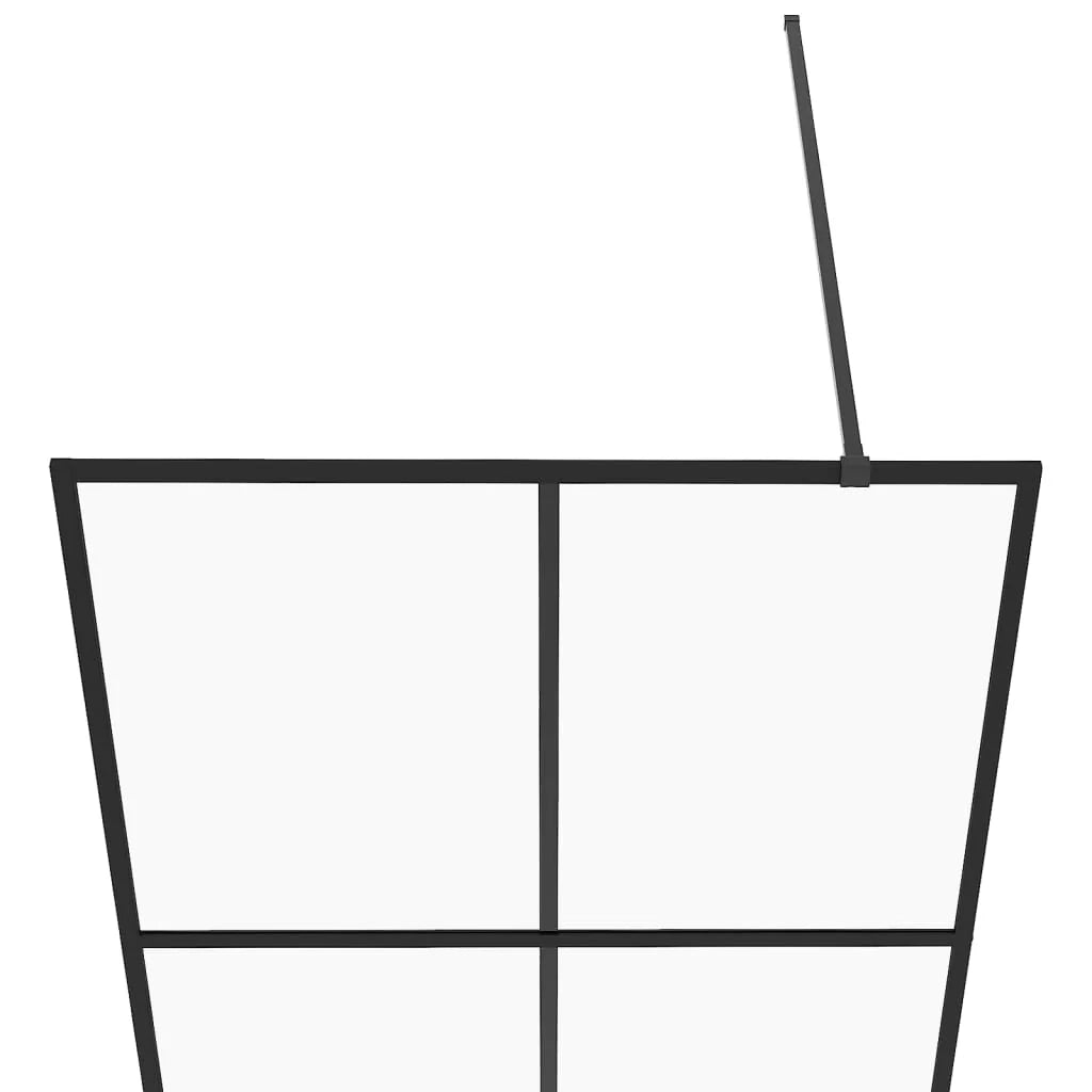 Parete doccia con vetro divisorio per vasca accessorio bagno box doccia arredamento per la casa ESG 100x195 cm nero trasparente 02_0002146