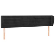 Testiera | Testata ad Orecchio Nera 183x23x78/88 cm in Velluto