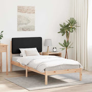 Letto con Testiera Rivestita Nero 100 x 200 cm Pino massello 877931