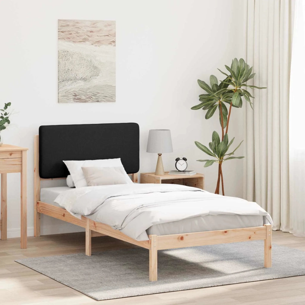 Letto con Testiera Rivestita Nero 100 x 200 cm Pino massello 877931