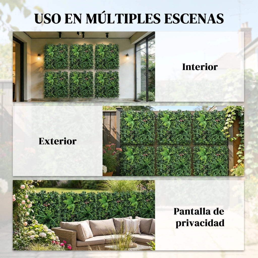 Set 6 Siepi Artificiali Giardino Milano ¨C Xylo ¨C Verde 50x50cm Anti-UV per Balcone Terrazza