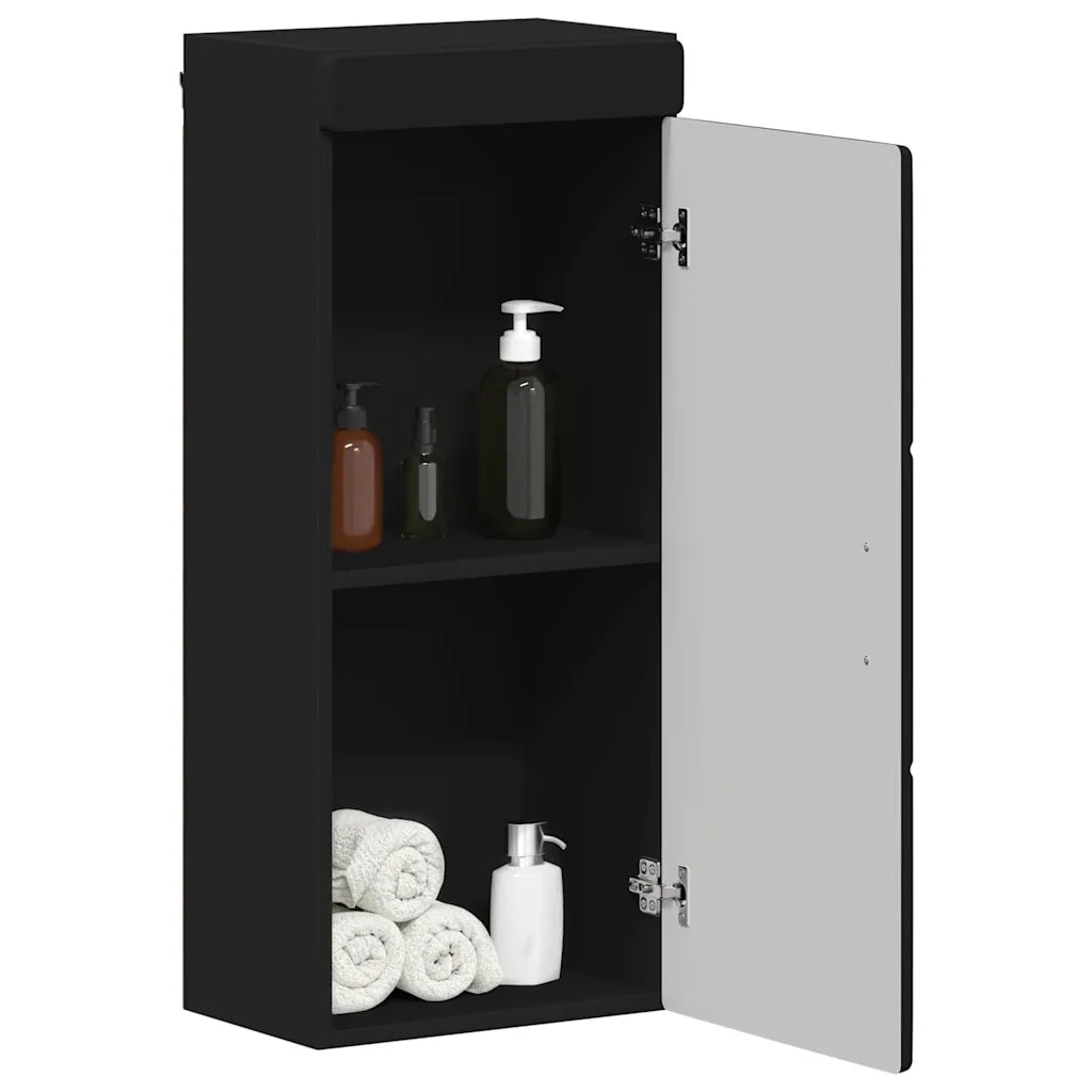 Armadio da bagno a muro con porta TULUM Nero 37 x 24,5 x 86 cm