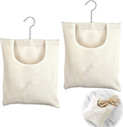 Organizzatore di guardaroba - 2 pezzi - Lino - Riciclabile - 27 x 32 cm - Beige Organizzatore di guardaroba