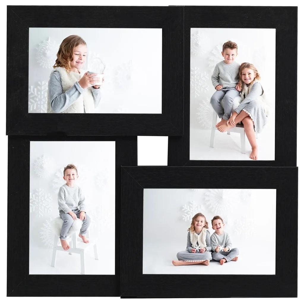 Cornice Multipla per 4 Foto 10x15cm Nera in MDF CFW1662551