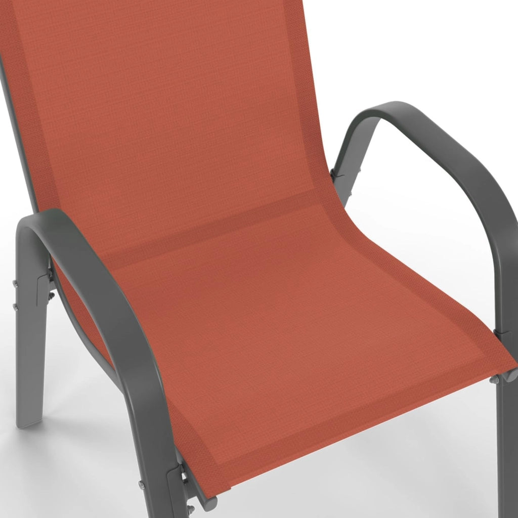 Set di mobili da Giardino Madrid Tavolo 150 CM e 6 sedie impilabili in Terracotta