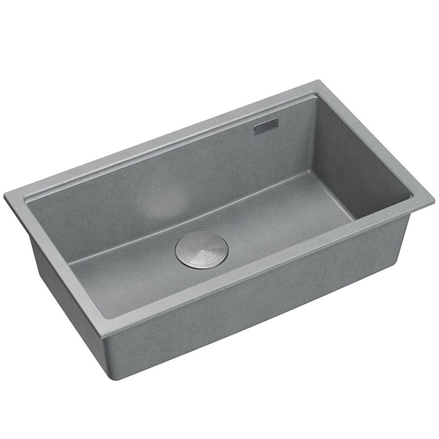 Lavello In Granito Logan 110 Grey Metallic Tappo rame spazzolato
