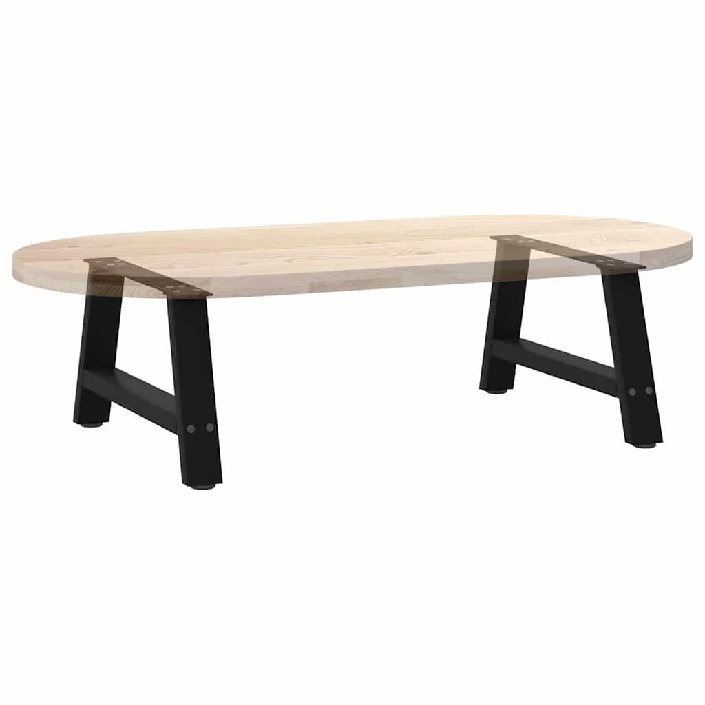 Set di 2 gambe robuste per tavolino da caffè a forma di A 70 x 30 x 31 cm con piedini regolabili stile moderno acciaio nero 02_0057104
