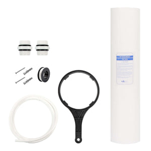 Naturewater Prefiltro, filtro a cartuccia da 20" in PP, per acqua potabile con funzione di controlavaggio, pressione di esercizio 1,5-5 bar, filtraggio acqua domestica