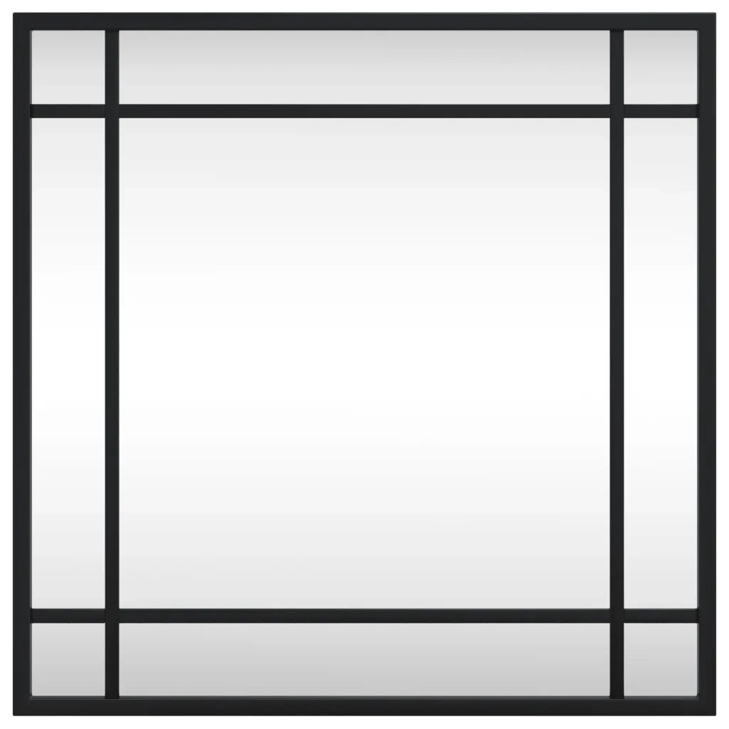Specchio da Parete Nero 40x40 cm Quadrato in Ferro 358633