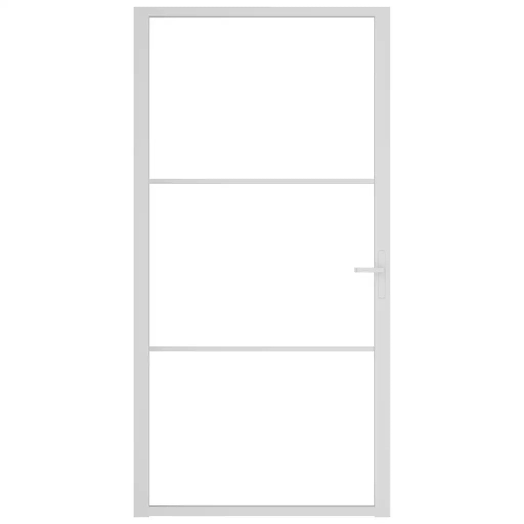 Porta Interna 102,5x201,5 cm Bianca in Vetro ESG e Alluminiocod mxl 106451