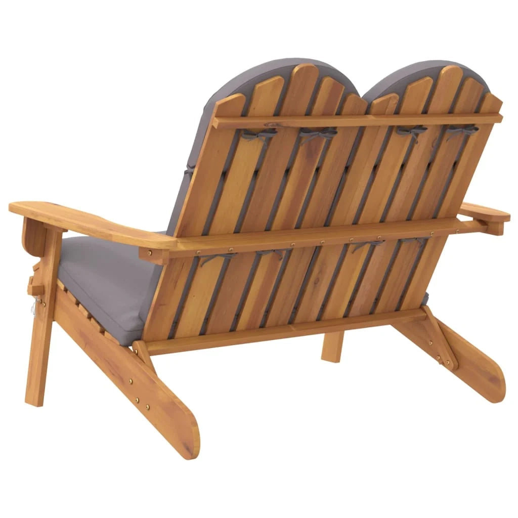 Panca da giardino mobili da esterno per patio terrazza e cuscini 126 cm legno massello di acacia 02_0011338
