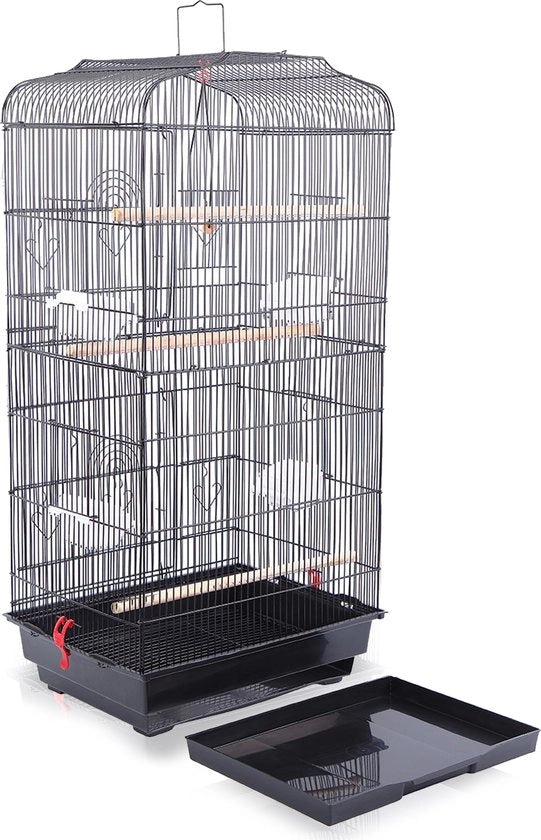 Voliere per interni ed esterni - Con ciotole per il cibo - Voliera - Con supporto standard - 92x34x44 cm