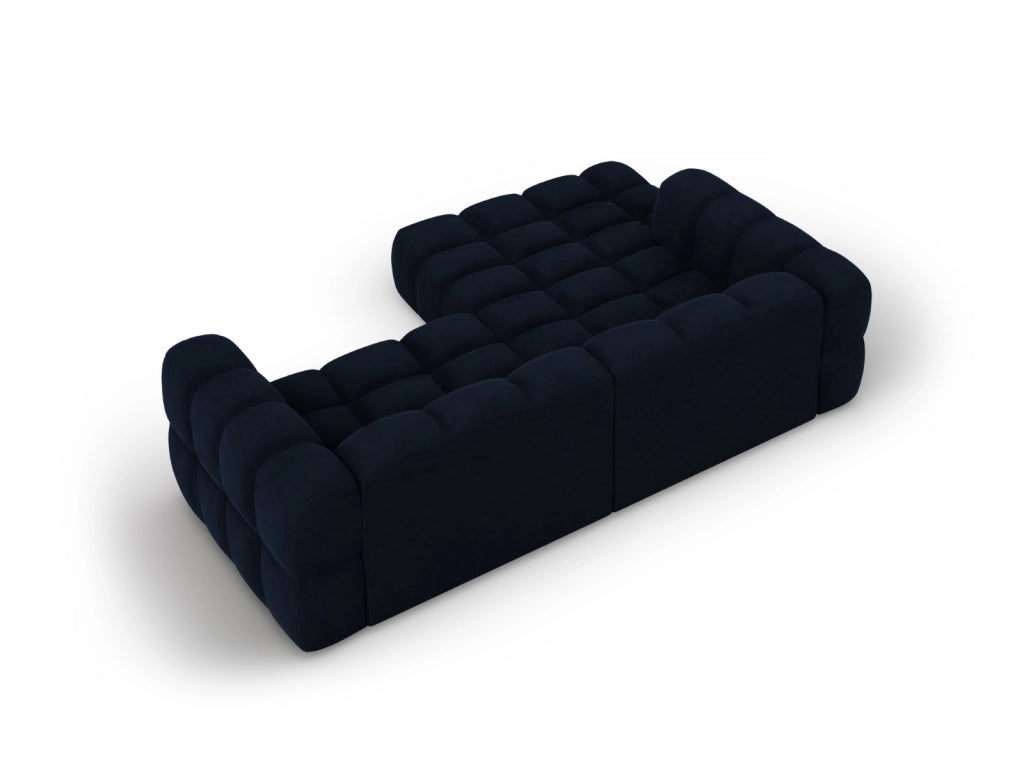 Cosmopolitan Design - Divano angolare modulare sinistro "Sky" 3 posti in velluto blu reale 