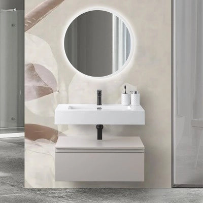 Lavabo sospeso in resina 80 cm bianco lucido  Lodi