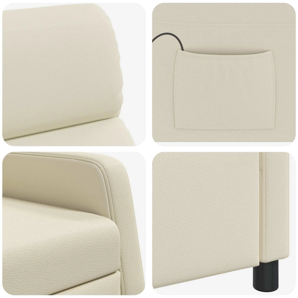 Divano Sedia-Poltrona Massaggiante Crema Similpelle 773346