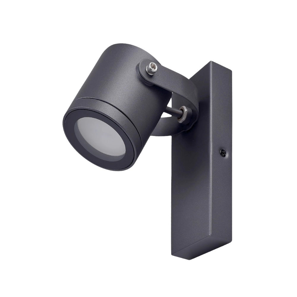 Applique da Esterno GU10 IP44, Lampada da Parete in Alluminio, Design Moderno, Orientabile, Ideale per Giardino, Terrazza e Ingressi Grigio