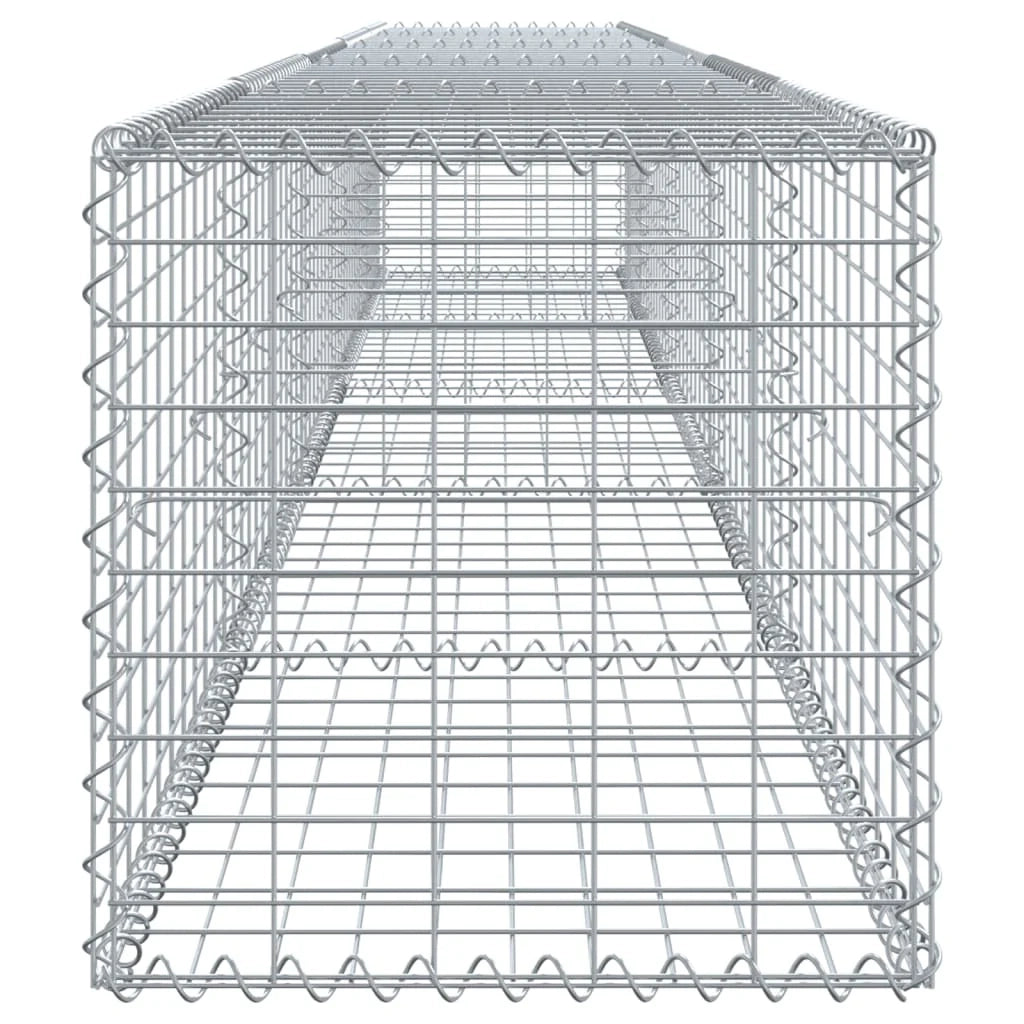 Gabbione recinto a gabbia muro di contenimento con coperchio 500 x 50 x 50 cm ferro zincato argento 02_0040176
