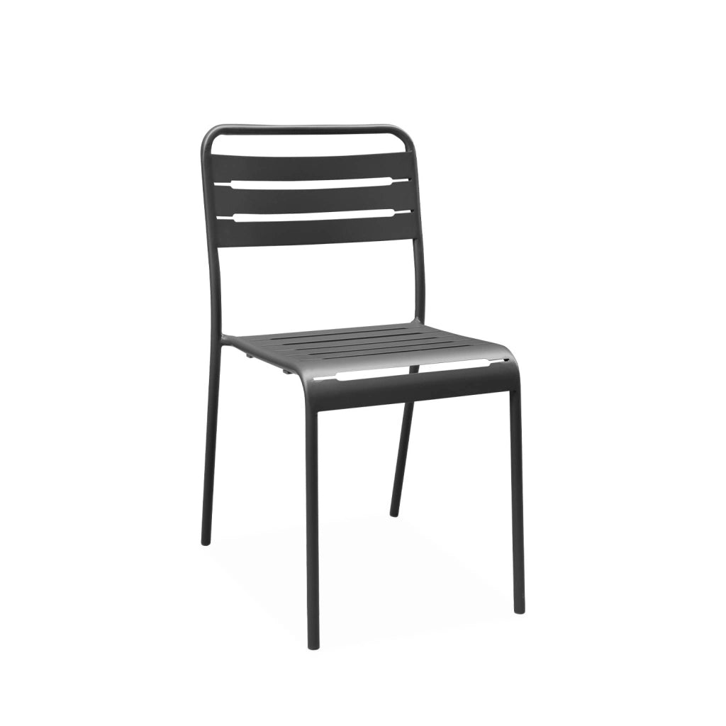 Set tavolo da giardino in acciaio con 4 sedie, 120cm, antracite