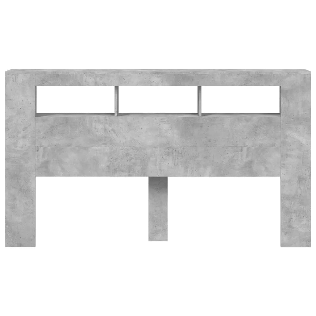 Testiera LED Grigio Cemento 180x18,5x103,5 cm Legno Multistrato 837361