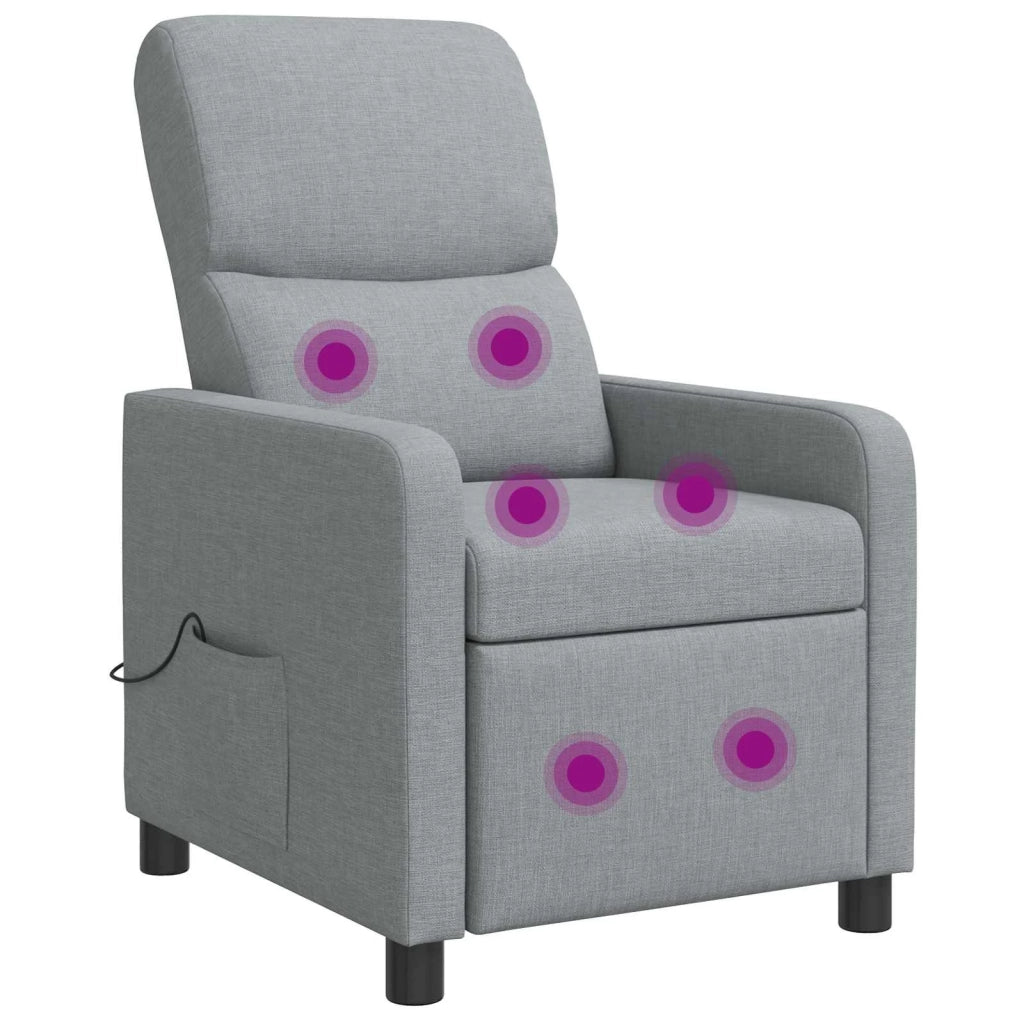 Divano Sedia-Poltrona Massaggiante Grigio Chiaro Tessuto 286951