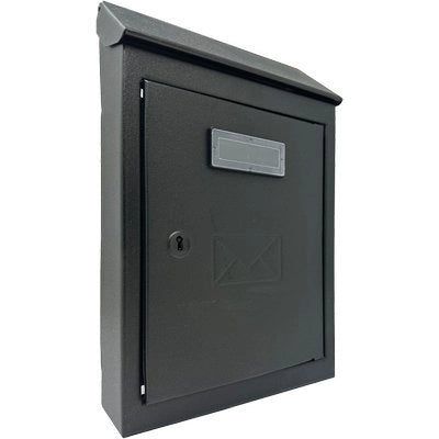 CASSETTA POSTA TRADIZIONE EGIZIA MAXI  ACCIAIO VERN NERO MM 200X60 H.MM 300