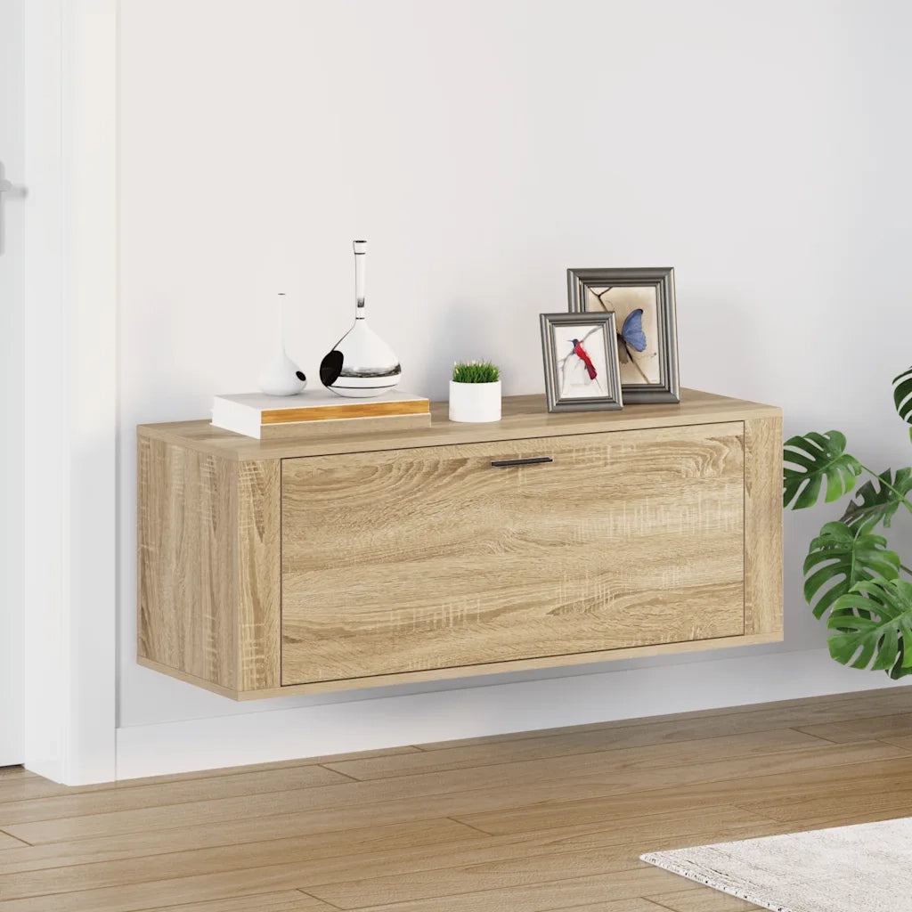 Scarpiera a Muro Rovere Sonoma 100x35x38cm in Legno Multistrato cod mxl 50481