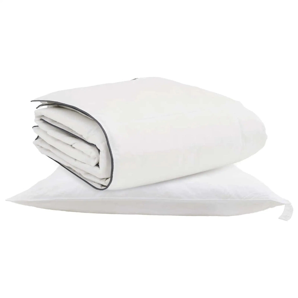 Duvet Invernale con cuscino 2 pcs Bianco Piuma d'anatra 3376200