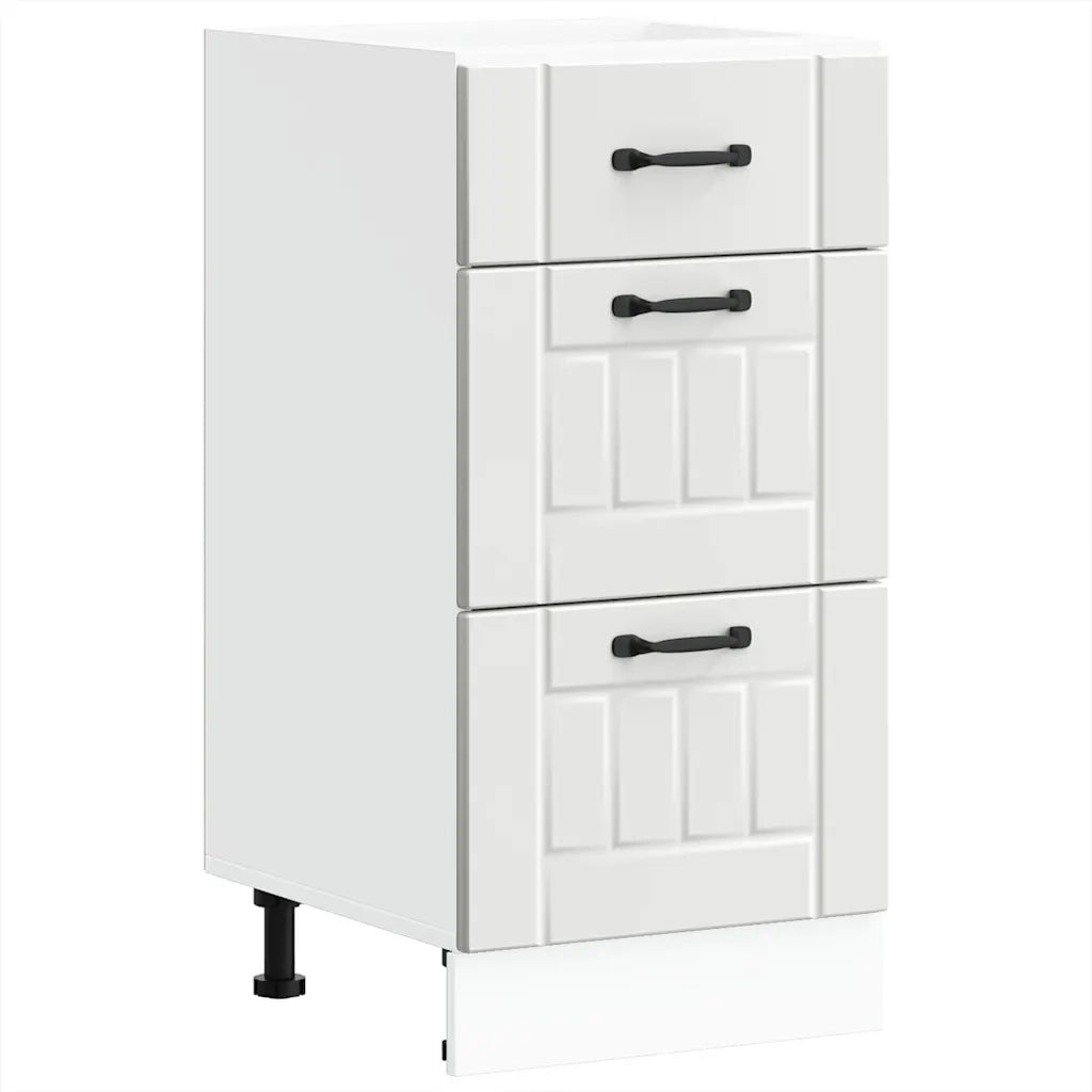 Mobile da cucina Lucca con vano contenitore e piedini regolabili 40 x 46 x 81,5 cm legno composito bianco 02_0050466