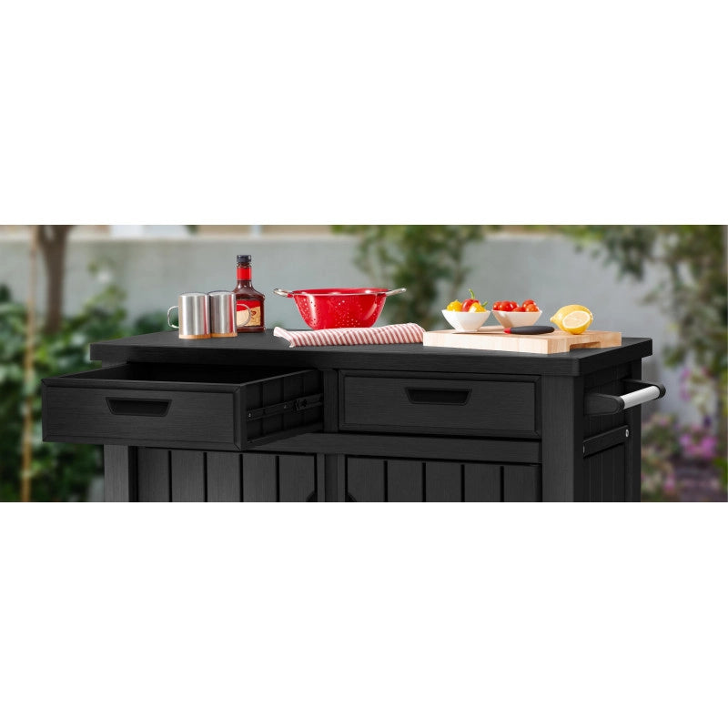 Carrello Cucina da Esterno Unity XL Drawers 207L - Doppio Cassetto e Accessori - Grafite - Keter