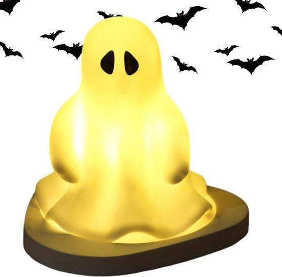 Lampada notturna in silicone con tema Halloween - lampada a batterie con forma di teschio per camera da letto dei bambini - lampada LED per bambini - lampada da tavolo per camera da letto