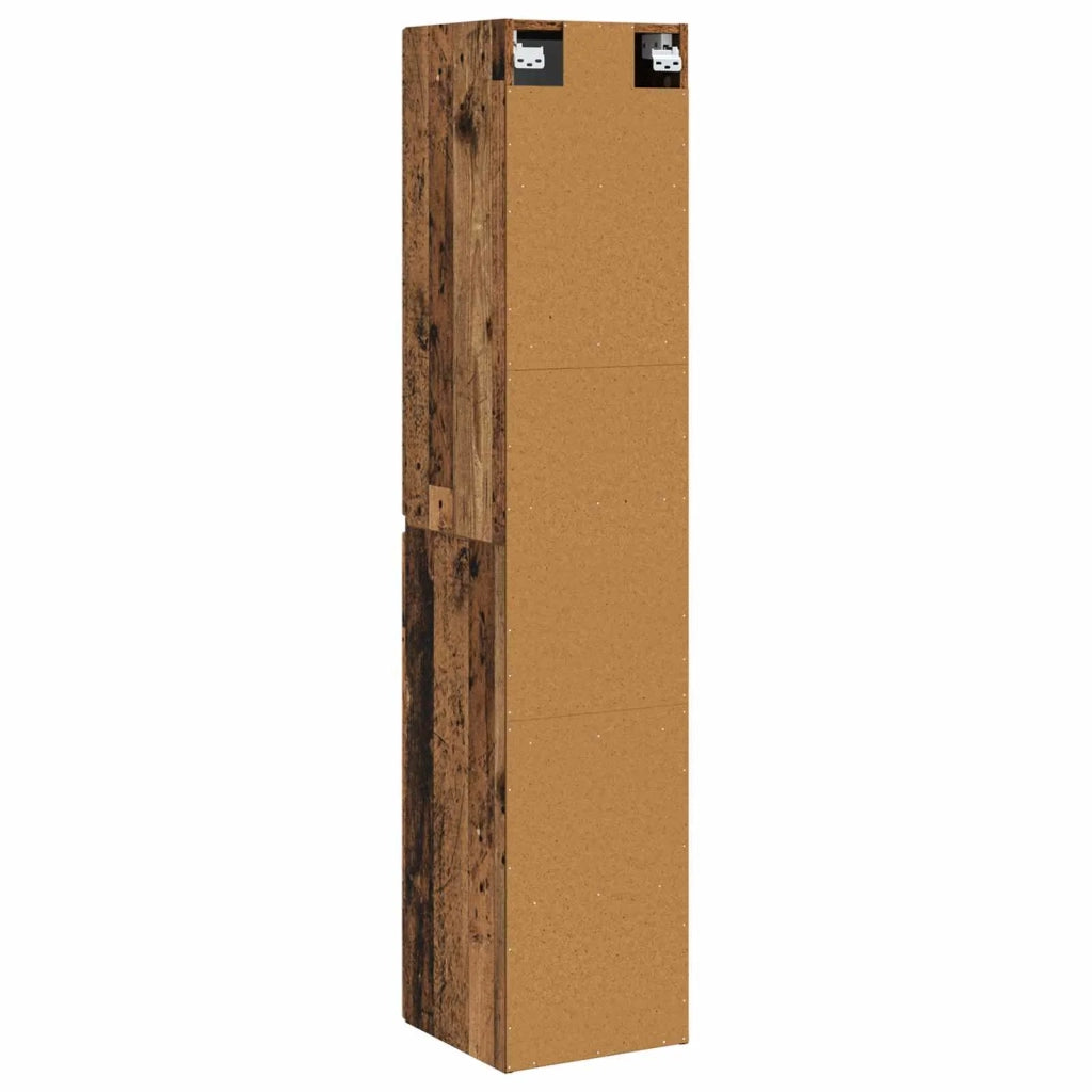 Mobiletto da Bagno a Muro Legno antico 33 x 34,5 x 160 cm